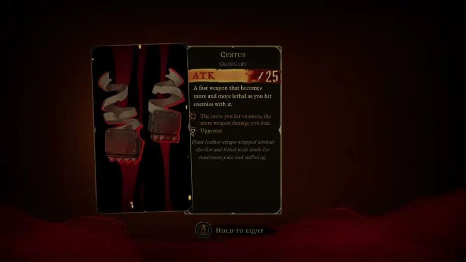 The Cestus weapon information shown in the Demo